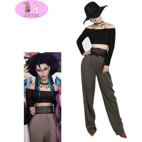Game LOL KDA Kaisa Cosplay Costume New KDA The Baddest Black Sexy Halloween Uniform Cosplay Costume Set Women Gift Party