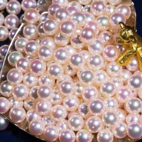 One pcs loose beads white Akoya Pearls round 7-8mm for DIY jewelry making FPPJ wholesale beads nature gem stone
