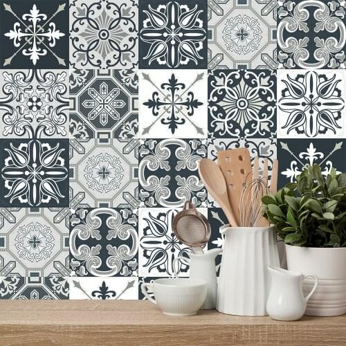 Matte Surface Tile Transfer Stickers Self-adhesive Wall Stickers Kitchen Tile Stickers Floor Mosaic Tile Ceramic Art Wall Decal
