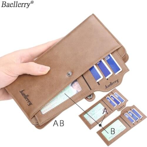 New Arrival Leather Men Wallets Large Capacity Driver License Phone Wallet Casual Male Clutch Long Zipper Coin Purses Carteir