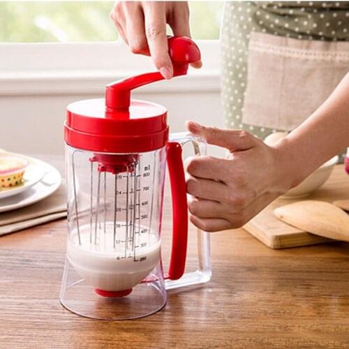 Upgrade Hand-cranked Batter Dispenser funnel Icing Piping Cream Speratator Measuring Cup funnel for Cupcake Pancake Egg Whisk