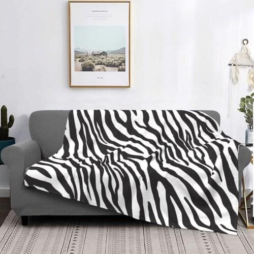 Zebra Print Pattern Blanket Flannel Textile Decor Stripes Multifunction Ultra-Soft Throw Blanket for Bed Outdoor Plush Thin