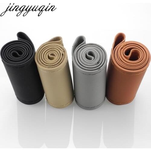 Jingyuqin Diameter 38cm DIY Steering Wheel Covers Soft Leather Braid on the Steering-wheel of Car With Needle + Thread