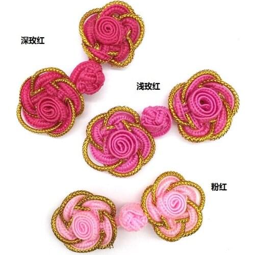 Plate buckle rose handmade cheongsam national wind performance costume Tang suit classical shirt buckle wedding sticker
