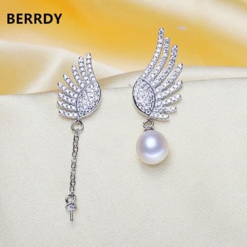 Pearl Earrings Mountings, Fashion Wings Earrings Findings, Earrings Settings Jewelry Parts Fittings Drop Earrings Accessories