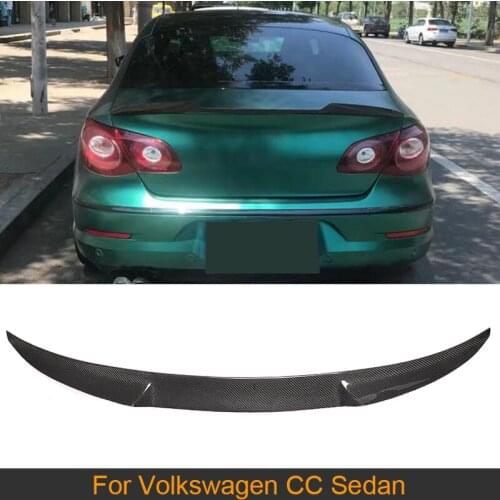 Car Rear Trunk Spoiler Wing For Volkswagen VW CC 2013 - 2018 Car Rear Trunk Boot Lip Wing Spoiler Carbon Fiber