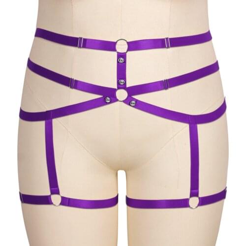 Body Bondage Sexy Garter Belt Stockings Leg Harness Ring Elastic Straps Women BDSM Restraints Thigh Suspenders Club Pub Rave