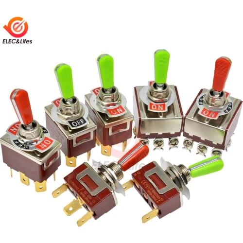 E-TEN(C) Series Precision Toggle Switch AC 250V 16A 2/3/4/6/9 Pin ON-OFF ON-ON ON-OFF-ON mini auto toggle switch+Silver Contact