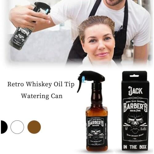 Three-Color 500Ml Beauty Salon Spray Bottle Retro Whiskey Oil Head Watering Can Water Sprayer Salon Barber Hair Tools