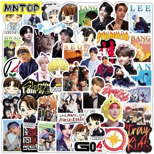 10/30/50Pcs Carton Toy Korean Stray Kids Kpop Sticker For Skateboard Luggage Notebook Laptop Decals Idols Photos Toy Phone Case