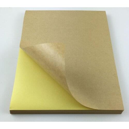 100pcs A4 Kraft Brown Printing Stickers DIY Paper Handmade Sticker Labels Blank Self-adhesive Gift Boxes Packing Seal Sticker