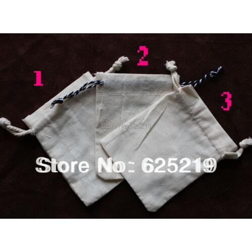 120g/m2 cotton fabric (50pcs/lot) 8*10cm/3*4 inch organic natural promotional drawstring cotton bag