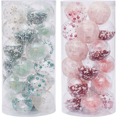 6cm 24pcs Transparent Christmas Ball Ornaments Christmas balls Bauble 2021christmas decorations for home Christmas tree pendant