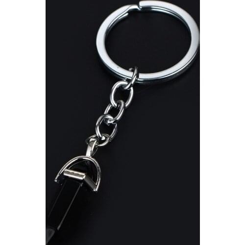 Black Bullet Keyring Natural Stone Jewelry Keychain Women Men Gifts Key Chain Accessories New