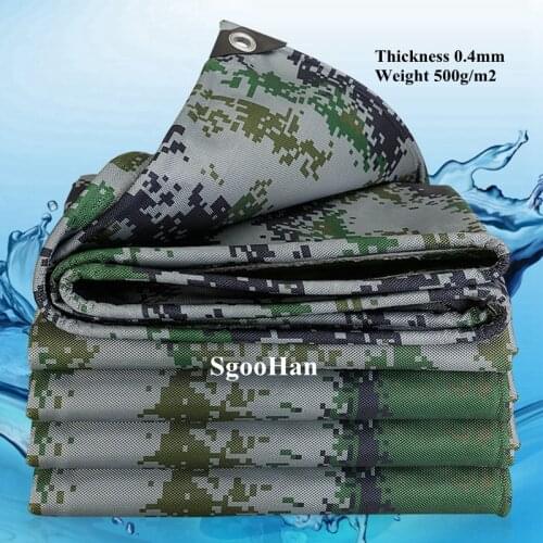0.4mm Digital Camo Canopys PVC Coated Banner Tarpaulin Rainproof Cloth Dog House Shed Waterproof Cloth Outdoor Awning Shade Sail