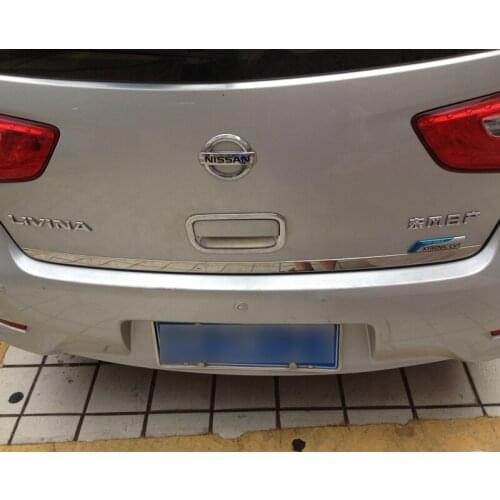 For Nissan Livina 2007-2019 Tailgate Rear Door Bottom Cover Molding Trim Stainless Steel back door trim car Accessories