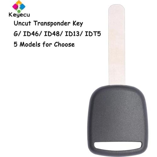 KEYECU Uncut Ignition Transponder Key Shell Case With G ID46 ID48 ID13 IDT5 Chip - for Honda Accord CR-V XR-V Accord Civic Jade