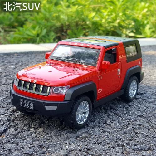 1:32 Scale Diecast Alloy Metal Collection Car Model For BAIC Beijing Auto BJ40 Off-Road Vehicle SUV Sound&Light Toys