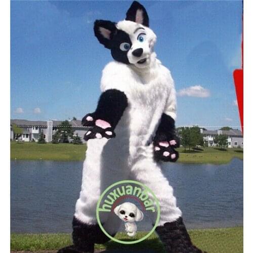 New Furry White Wolf Husky Dog Mascot Costumes Movie Props Show Halloween Birthday Party Outdoor Event Outfit Costume Cosplay