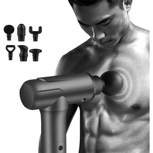 Muscle Pain Relief Kit 6 Pcs Massage Heads Deep Tissue Therapy Fascial Fitness Exercise Electric Massage Gun