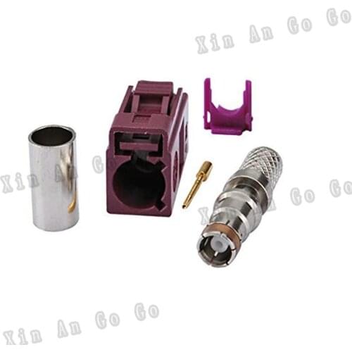 Wholesale 10PCS GPS devices FAKRA "D" female connector 4004 SMB female jack pin crimp for RG316 RG174 Bordeaux Free shipping