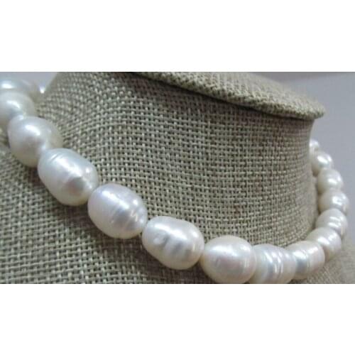 10-11mm SOUTH SEA BAROQUE WHITE PEARL NECKLACE 18