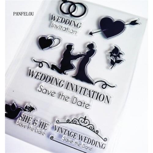 PANFELOU marriage proposal Transparent Silicone Rubber Clear Stamps cartoon for Scrapbooking/DIY Easter wedding album