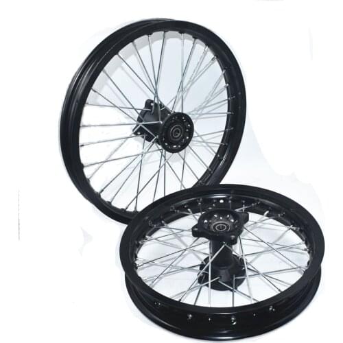 1.60-17 inch Front 1.85-14 inch Rear Rims Aluminum Alloy Wheel Rims Black Hub For KLX CRF Kayo BSE Dirt Pit Bike Motorcycle