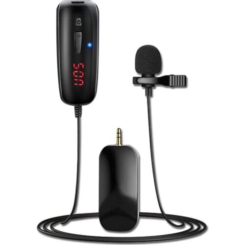 Dpower UHF Lavalier Lapel Wireless Microphone Recording Vlog Youtube Live Interview For Iphone Ipad PC Android DSLR microphone