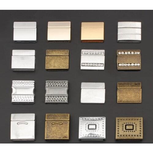 1pcs Brown/Silver Color Strong Magnetic Clasp Rectangle For 5/10/20mm Flat Leather Cord DIY Bracelet Jewelry Findings Making