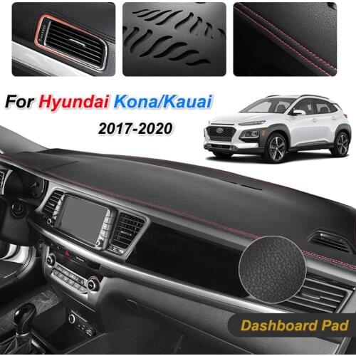For Hyundai Kona Kauai 2017-2020 Anti-Slip Mat Dashboard Cover Pad Sunshade Dashmat Carpet Car Exterior Rug Cape Accessories