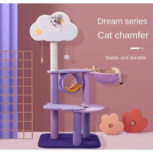 Cat Climbing Frame Solid Wood Sisal Grabbing Pole Large Cat Tower Cat Grabbing Board Toy Cat Furniture Pet Products