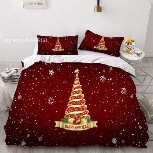 Christmas Tree Bedding Set 3D Print Merry Christmas Duvet Cover Beautiful Landscape Bed Cover Set For Bedroom Bedclothes
