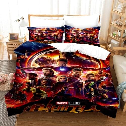Marvel The Avengers 3D bedding set iron Man Queen King size comforter bed set bedclothes Duvet cover Children boys teen gift
