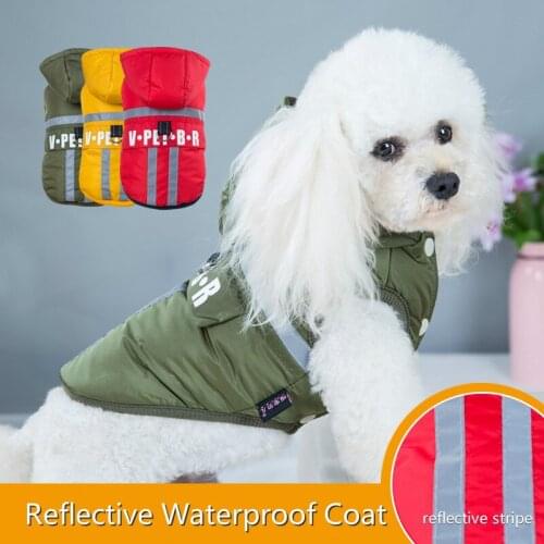 Waterproof Pet Vest Clothes Dog Jacket Winter Warm Pet Clothes for Puppy Small Dogs Chihuahua Pug Coat with Reflective Stripe