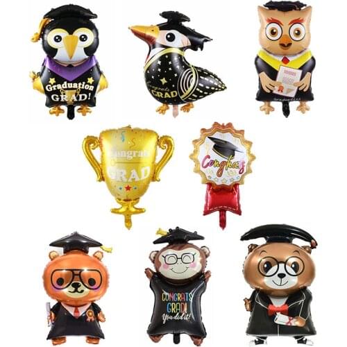 Graduation balloon cartoon animal school graduation ceremony trophy party decoration balloon wholesale