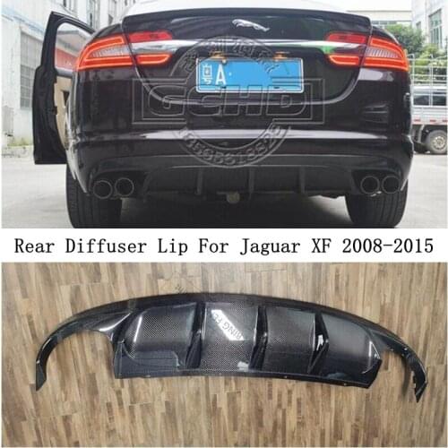 For Jaguar XF 2009 2010 2011 2012 2013 2014 2015 Carbon Fiber Rear Diffuser Lip Spoiler High Quality Car Bumper Accessories