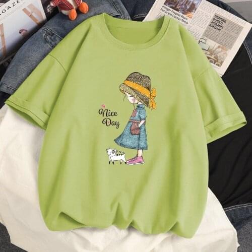 100% Cotton T Shirt Woman 2021 New Korean Style Plus Size Shirt Fashion Summer Women Shirts O Neck Short Sleeve T-shirt Woman
