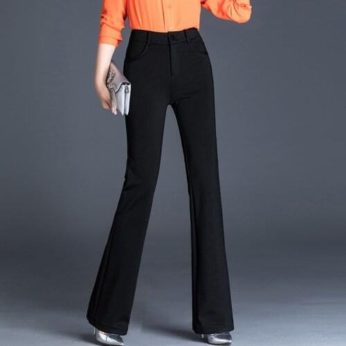 Women Flare Pants Slim spring autumn High waist casual pants Women 19016