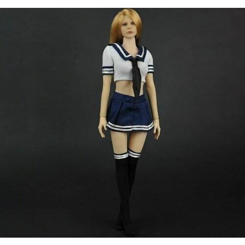 ZYTOYS ZY5014 1/6 Scale Girl Sailor Suit Clothes Tops Short Skirt Panties Stockings Set Fit 12" Female Action Figure Body
