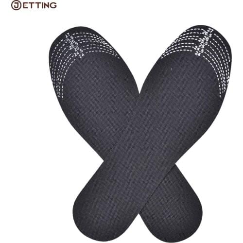 1pairs Black Shoe Pads Insoles Adjustable Scalable Insoles Unisex Bamboo Charcoal Deodorant Cushion Foot Inserts