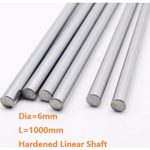 100pcs/lot Dia 6mm shaft 1000mm long Chromed plated linear shaft hardened shaft rod bar rail guide for 3d printer cnc parts