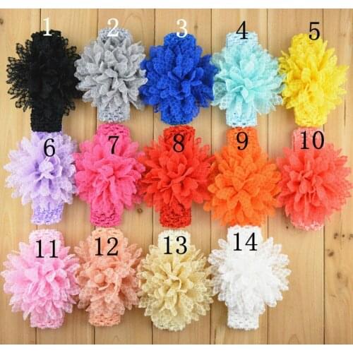 30pcs Crochet headband , Big Lace flower Crochet headbands U Pick Colors