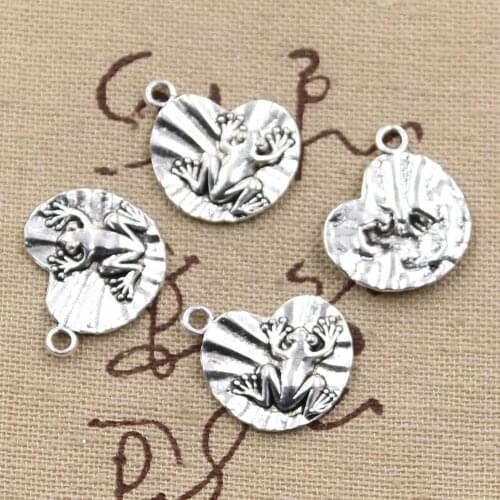 8pcs Charms frog on lily pad 18*17mm Antique Making pendant fit,Vintage Tibetan Silver,DIY bracelet necklace
