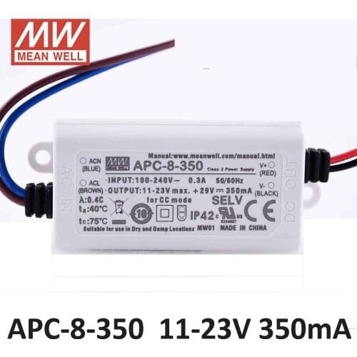 Meanwell APC-8-350 LED Power Supply 8W 11~23V 350mA constant current IP42 switching power supply driver for LED strip lighting