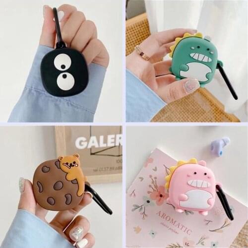 For Baseus Encok WM01 Case cute cartoon case funny dinosaur / bear Silicone Anti-slip Earphone Cover for Baseus WM01 mini Case