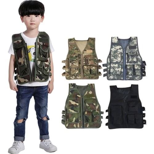 Kids Army Tactical Military Uniforms Hunting Combat Bulletproof Vest Special Costumes Forces Children Camouflage Jungle Clothing