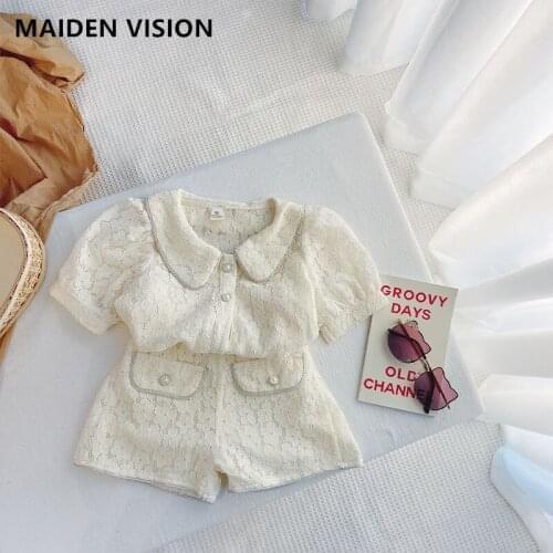 Lady style suit Toddler Girls Clothing Sets 2021Brand Summer Lace Girls Little Clothes Outfit Kids Children Suit 1 2 3 4 5 6 yrs
