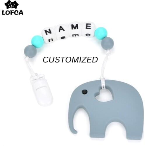LOFCA Baby Teether Elephant Pacifier Clip BPA Free Food Grade Silicone Baby Teething Toy Nursing Necklace Pacifier Chain Making