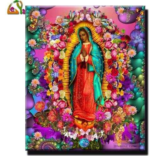 DIY 5D Our Lady of Guadalupe Virgin 5d Diy Diamond Painting Religion Diamond Embroidery Rhinestone Icon Picture Diamond Mosaic